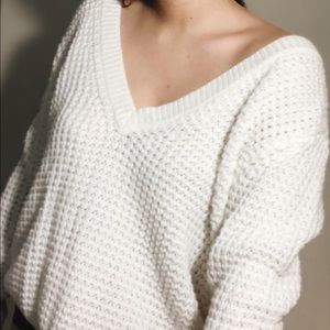 White knit sweater